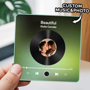 Personalized Photo Spotify Music Fridge Magnet Custom Wall Photo Sticker Music Fridge Magnet Can Play Songs - MadeMineAU