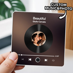 Personalized Photo Music Fridge Magnet Customized Multicolor Wall Photo Sticker Music Fridge Magnet Can Play Songs - MadeMineAU