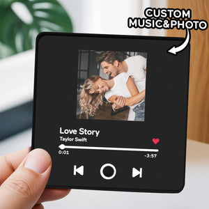 Personalized Photo Music Fridge Magnet Custom Multicolor Wall Photo Sticker Music Fridge Magnet Can Play Songs - MadeMineAU