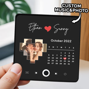 Personalized Photo Calendar Fridge Magnet Anniversary Gift Customized Multicolor Wall Photo Sticker Music Fridge Magnet - MadeMineAU