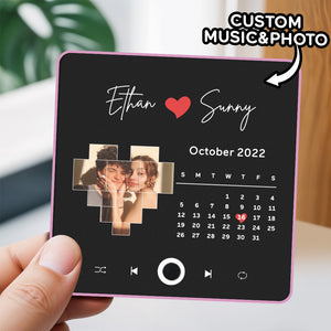 Personalized Photo Calendar Fridge Magnet Anniversary Gift Customized Multicolor Wall Photo Sticker Music Fridge Magnet - MadeMineAU