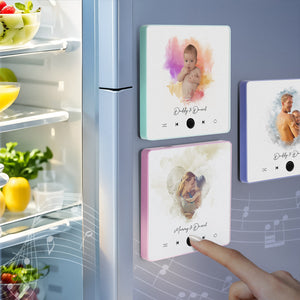 Custom Music Fridge Magnet Photo Watercolor Sticker Music Wall Photo Sticker That Can Plays Without Cell Phone Best Gift - MadeMineAU