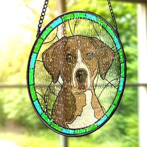 Personalized Pet Portrait Stained Glass Suncatcher Memorial Gift for Pet Lovers - MadeMineAU