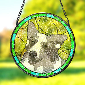 Personalized Pet Portrait Stained Glass Suncatcher Memorial Gift for Pet Lovers - MadeMineAU