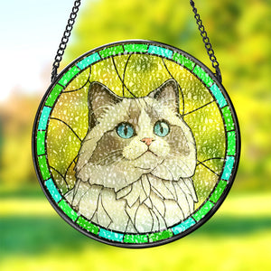 Custom Pet Portrait Art Suncatcher Stained Glass Ornament Dog Memorial Gifts for Pet Lovers - MadeMineAU