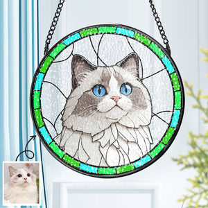 Custom Pet Portrait Art Suncatcher Stained Glass Ornament Dog Memorial Gifts for Pet Lovers - MadeMineAU