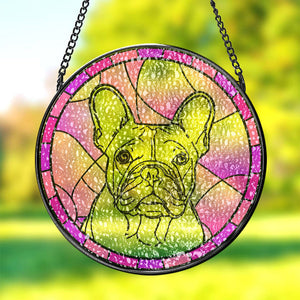 Personalized Pet Portrait Suncatcher Stained Glass Pet Ornament Remembrance Gifts for Pet Lovers - MadeMineAU