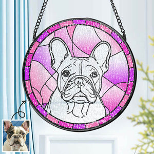 Personalized Pet Portrait Suncatcher Stained Glass Pet Ornament Remembrance Gifts for Pet Lovers - MadeMineAU