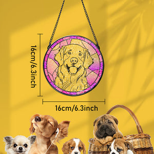 Personalized Pet Portrait Suncatcher Stained Glass Pet Ornament Remembrance Gifts for Pet Lovers - MadeMineAU