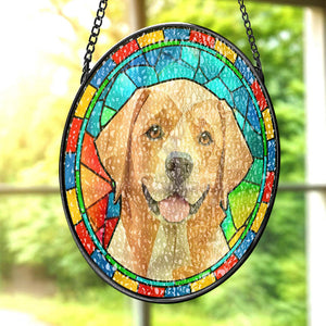 Custom Pet Stained Glass Suncatcher Pet Ornament Memorial Gifts for Pet Lovers - MadeMineAU