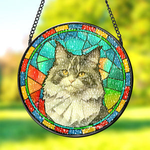 Custom Pet Stained Glass Suncatcher Pet Ornament Memorial Gifts for Pet Lovers - MadeMineAU