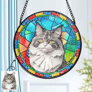 Custom Pet Stained Glass Suncatcher Pet Ornament Memorial Gifts for Pet Lovers - MadeMineAU