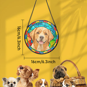 Custom Pet Stained Glass Suncatcher Pet Ornament Memorial Gifts for Pet Lovers - MadeMineAU