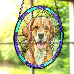 Personalized Pet Stained Glass Art Suncatcher Pet Memorial Ornament Gifts for Pet Lovers - MadeMineAU