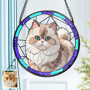 Personalized Pet Stained Glass Art Suncatcher Pet Memorial Ornament Gifts for Pet Lovers - MadeMineAU