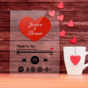 Valentine‘s Day Gifts Custom Spotify Glass Plaque/Keychain/Night Light Engraved Spotify Code Plaque/Keychain/Night Light- Gifts For Lovers