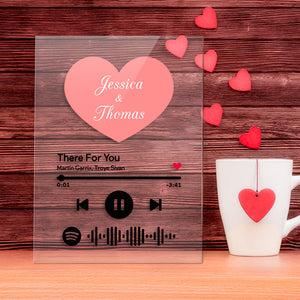 Valentine‘s Day Gifts Custom Spotify Glass Plaque/Keychain/Night Light Engraved Spotify Code Plaque/Keychain/Night Light- Gifts For Lovers
