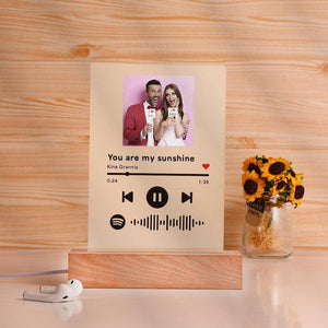 Father's Day Gift Custom Spotify Bluetooth Speaker Acrylic Night Light with 7 Colors