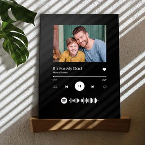 Father's Day Gift Custom Music Plaque Scannable Code Plaque Black