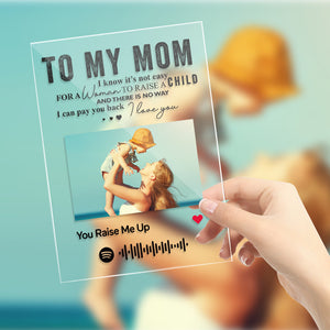 TO MY MOM - Custom Spotify Glass Plaque/Keychain/Night Light Gifts Mother's Day Gifts