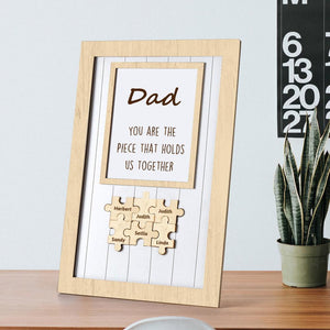 Father’s Day Gifts Wooden Puzzle Personalised Name Frame Sign You Are the Piece That Holds Us Together