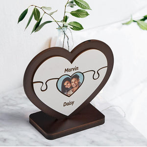 Gift for Dad Personalised Heart Wooden Puzzle Table Frame Father's Day Gift