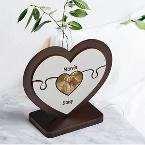 Gift for Dad Personalised Heart Wooden Puzzle Table Frame Father's Day Gift