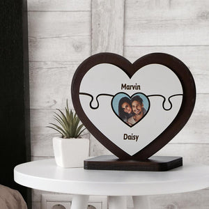 Gift for Dad Personalised Heart Wooden Puzzle Table Frame Father's Day Gift