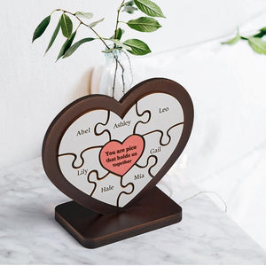 Gift for Dad Personalised Heart Wooden Puzzle Table Frame Father's Day Gift