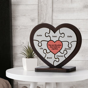 Gift for Dad Personalised Heart Wooden Puzzle Table Frame Father's Day Gift