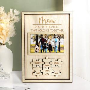 Custom Dad Puzzle Piece Sign Personalized Family Member Sign Gift for Dad You Are the Piece That Holds Us Together