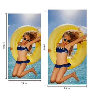 Custom Photo Beach Towel Personalized Beach Towel Custom Gift for Summer Vacation -80*160cm - MadeMineAU