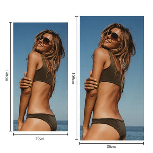 Custom Photo Beach Towel Personalized Beach Towel Custom Gift for Birthday - 80*160cm - MadeMineAU