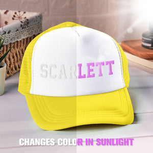 Custom Puff Print Trucker Hat Personalized Name Light-changing Foam Trucker Caps - MadeMineAU