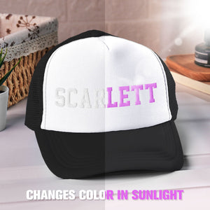 Custom Puff Print Trucker Hat Personalized Name Light-changing Foam Trucker Caps - MadeMineAU