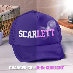 Custom Puff Print Trucker Hat Personalized Name Light-changing Foam Trucker Caps - MadeMineAU