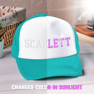 Custom Puff Print Trucker Hat Personalized Name Light-changing Foam Trucker Caps - MadeMineAU