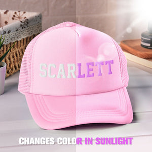 Custom Puff Print Trucker Hat Personalized Name Light-changing Foam Trucker Caps - MadeMineAU