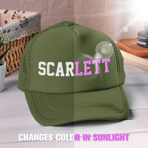 Custom Puff Print Trucker Hat Personalized Name Light-changing Foam Trucker Caps - MadeMineAU