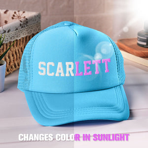 Custom Puff Print Trucker Hat Personalized Name Light-changing Foam Trucker Caps - MadeMineAU