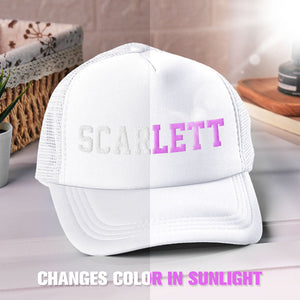 Custom Puff Print Trucker Hat Personalized Name Light-changing Foam Trucker Caps - MadeMineAU