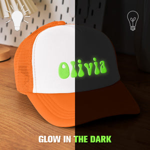 Custom Puff Print Trucker Hat Personalized Glow-in-the-dark Foam Trucker Caps for Adult - MadeMineAU