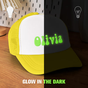 Custom Puff Print Trucker Hat Personalized Glow-in-the-dark Foam Trucker Caps for Adult - MadeMineAU