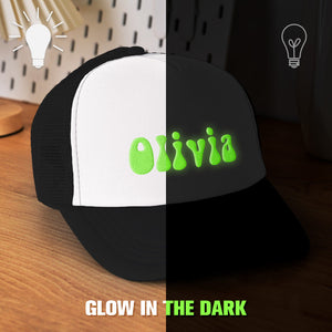 Custom Puff Print Trucker Hat Personalized Glow-in-the-dark Foam Trucker Caps for Adult - MadeMineAU