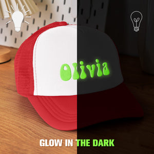 Custom Puff Print Trucker Hat Personalized Glow-in-the-dark Foam Trucker Caps for Adult - MadeMineAU