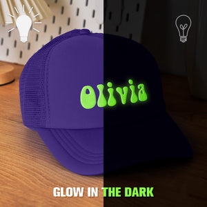 Custom Puff Print Trucker Hat Personalized Glow-in-the-dark Foam Trucker Caps for Adult - MadeMineAU