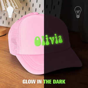 Custom Puff Print Trucker Hat Personalized Glow-in-the-dark Foam Trucker Caps for Adult - MadeMineAU