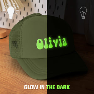 Custom Puff Print Trucker Hat Personalized Glow-in-the-dark Foam Trucker Caps for Adult - MadeMineAU