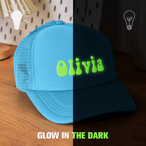 Custom Puff Print Trucker Hat Personalized Glow-in-the-dark Foam Trucker Caps for Adult - MadeMineAU