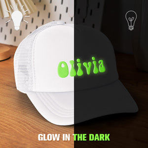 Custom Puff Print Trucker Hat Personalized Glow-in-the-dark Foam Trucker Caps for Adult - MadeMineAU